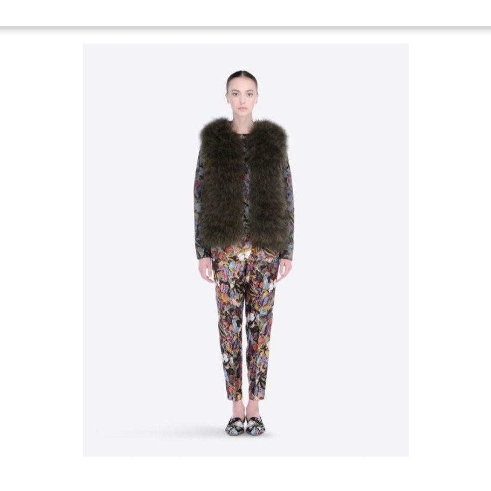 Valentino Green Marabou Fur Vest 💚